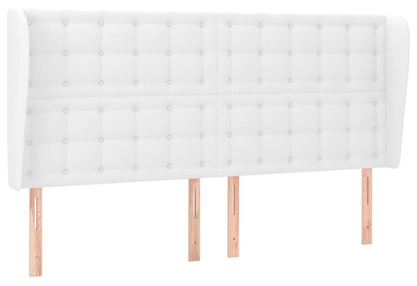 Čelo postele typu ušák bílá 203x23x118/128 cm umělá kůže 3118065