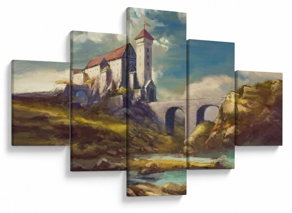 Obraz - Středověký hrad (125x70 cm)