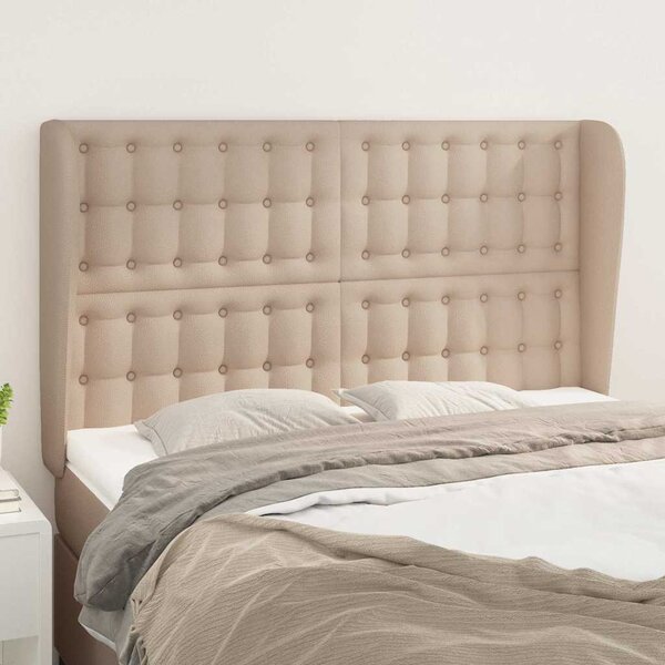 Čelo postele typu ušák cappuccino 147x23x118/128 cm umělá kůže 3118051