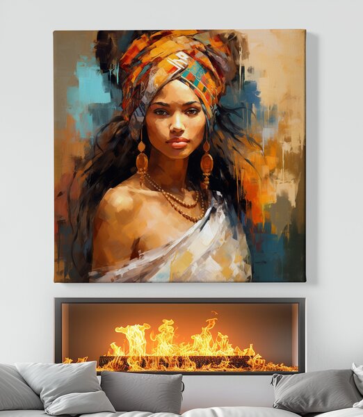 Obraz na plátně - Marocká žena Ngozi FeelHappy.cz Vyberte rozměr (Šířka/Výška): 60 x 60 cm