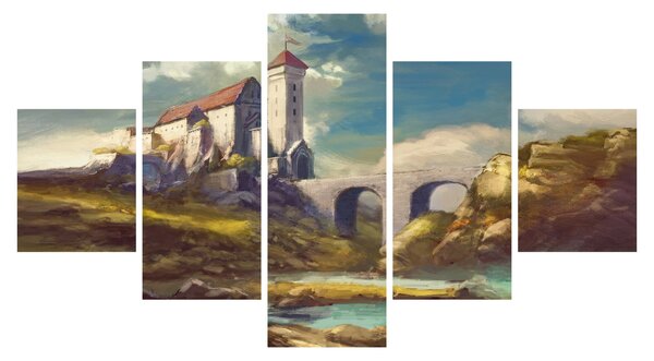 Obraz - Středověký hrad (125x70 cm)