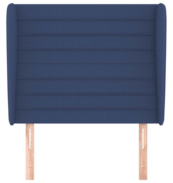 Čelo postele typu ušák modré 83 x 23 x 118/128 cm textil 3118076