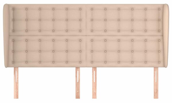 Čelo postele typu ušák cappuccino 203x23x118/128 cm umělá kůže 3118069