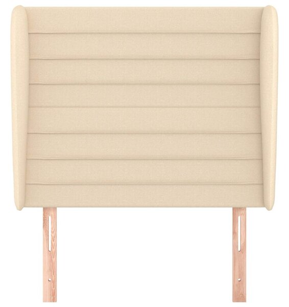 Čelo postele typu ušák krémové 93x23x118/128 cm textil 3118083