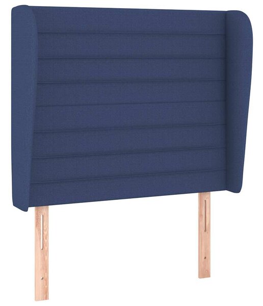 Čelo postele typu ušák modré 83 x 23 x 118/128 cm textil 3118076