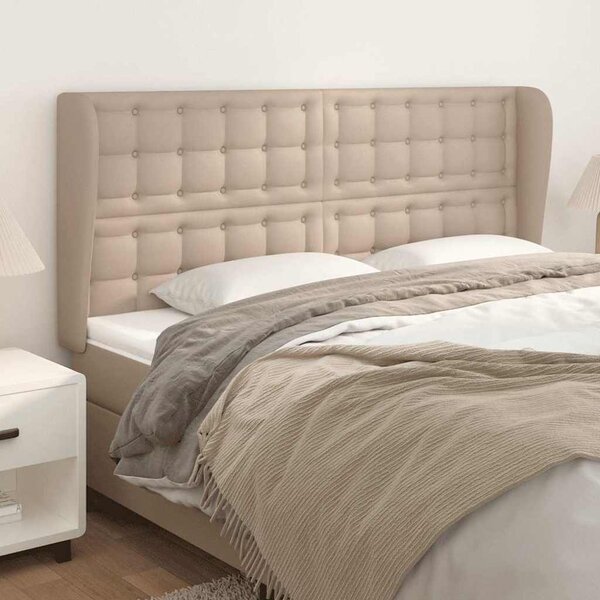 Čelo postele typu ušák cappuccino 203x23x118/128 cm umělá kůže 3118069