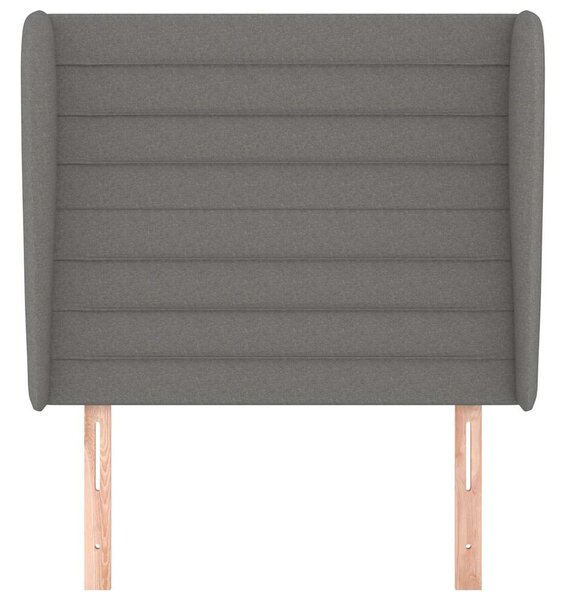 Čelo postele typu ušák tmavě šedé 93x23x118/128 cm textil 3118079