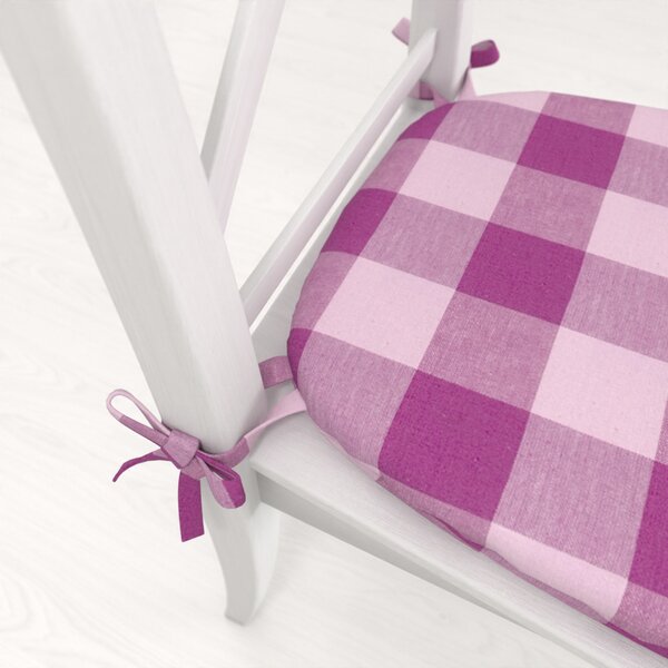 Biante Oblý bavlněný podsedák Olivia OL-021 Fialová kostka velká - 39x37x3 cm