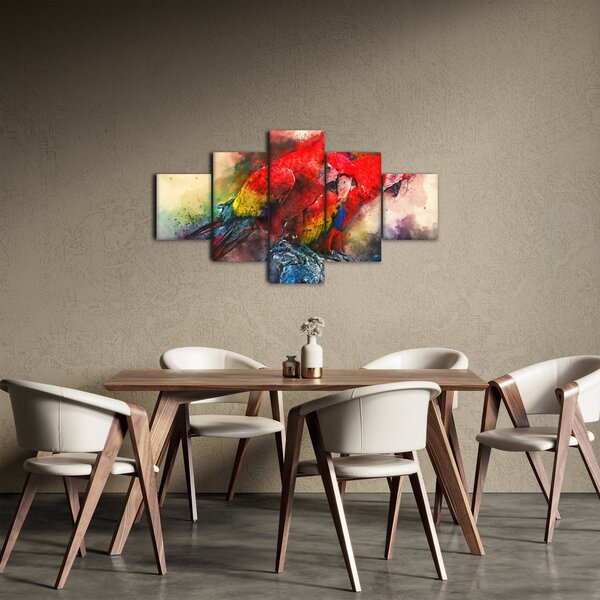 Obraz červených papoušků ara (125x70 cm)