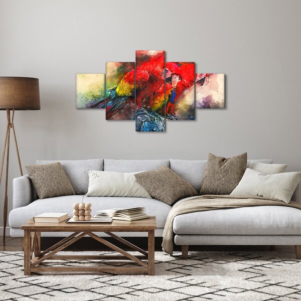 Obraz červených papoušků ara (125x70 cm)