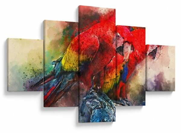 Obraz červených papoušků ara (125x70 cm)