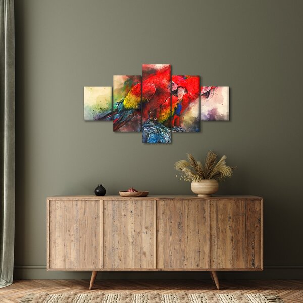 Obraz červených papoušků ara (125x70 cm)
