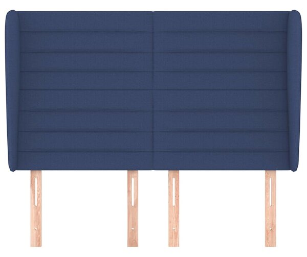 Čelo postele typu ušák modré 147x23x118/128 cm textil 3118100