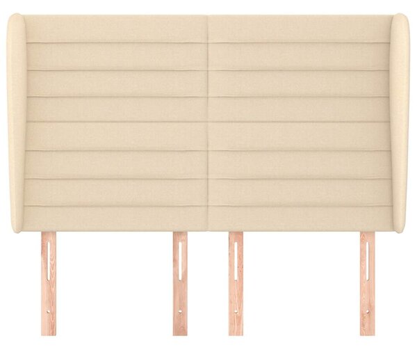 Čelo postele typu ušák krémové 147x23x118/128 cm textil 3118099