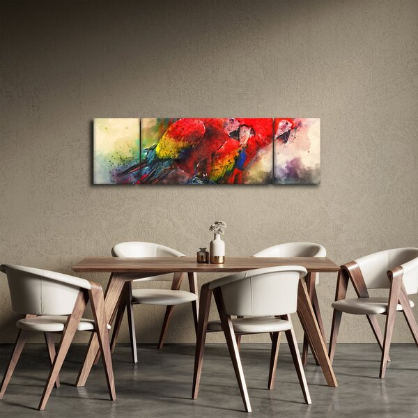 Obraz červených papoušků ara (170x50 cm)