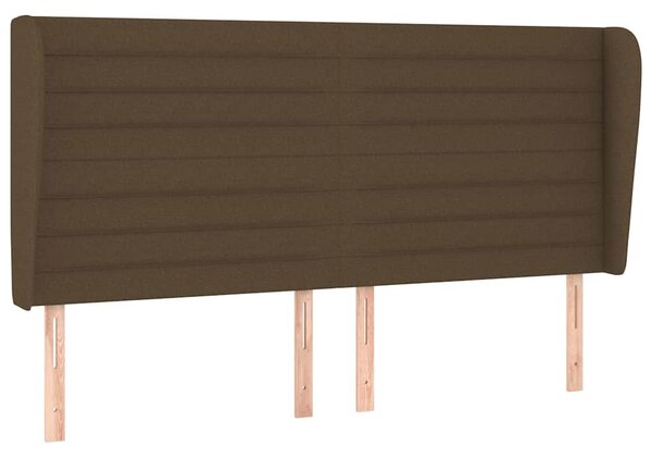 Čelo postele typu ušák tmavě hnědé 183x23x118/128 cm textil 3118113