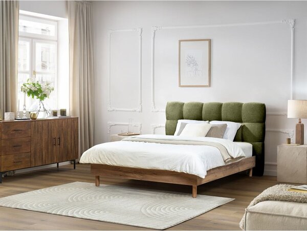 Zelená čalouněná dvoulůžková postel s roštem 160x200 cm Kumo – Bobochic Paris