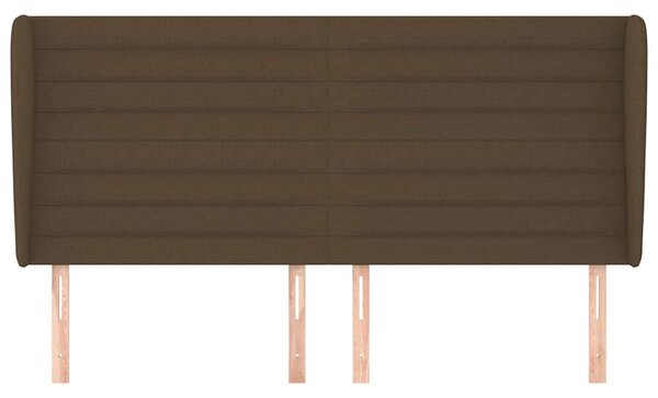 Čelo postele typu ušák tmavě hnědé 183x23x118/128 cm textil 3118113