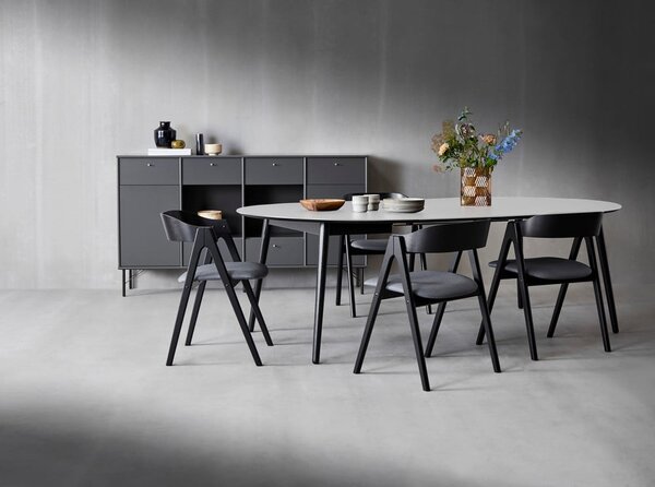Kulatý rozkládací jídelní stůl s bílou deskou a přídavnou deskou ø 135 cm Meza – Hammel Furniture