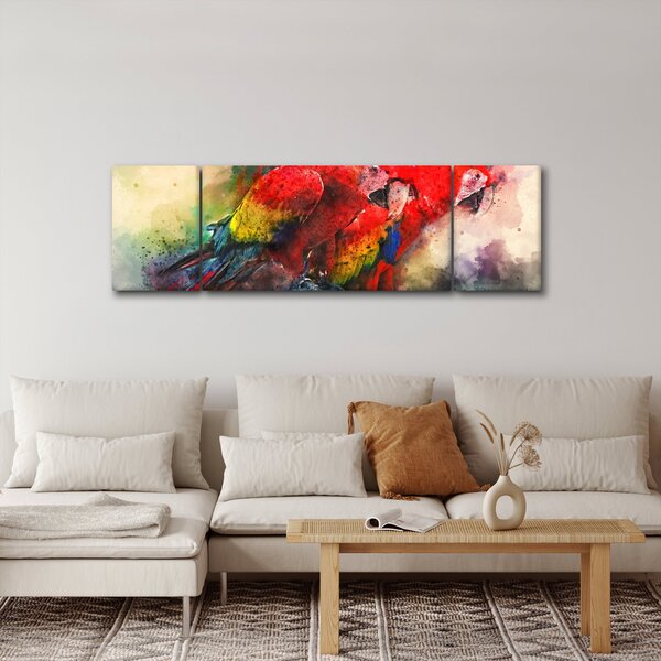 Obraz červených papoušků ara (170x50 cm)