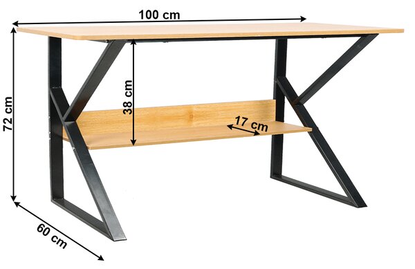 Psací stolek Torcor 100 (buk + černá)
