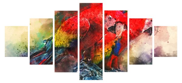 Obraz červených papoušků ara (210x100 cm)