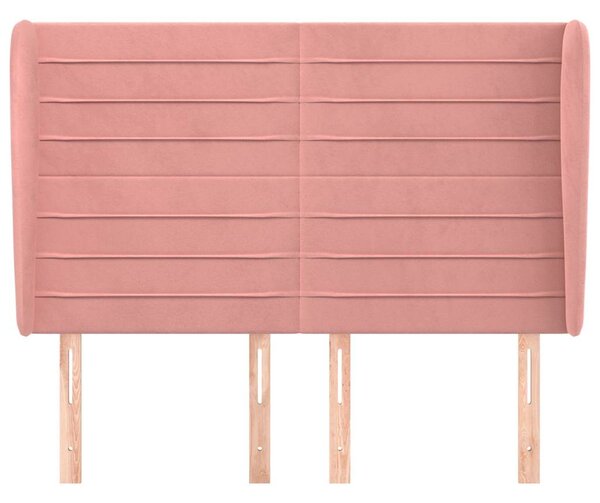 Čelo postele typu ušák růžové 147x23x118/128 cm samet 3118149