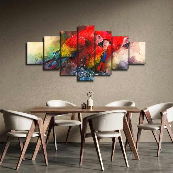 Obraz červených papoušků ara (210x100 cm)