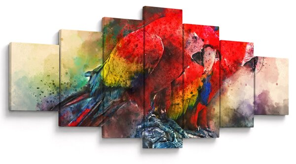 Obraz červených papoušků ara (210x100 cm)