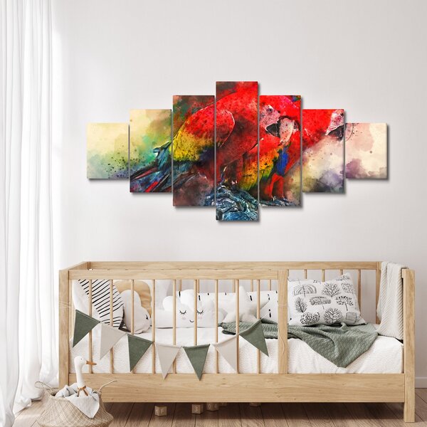 Obraz červených papoušků ara (210x100 cm)
