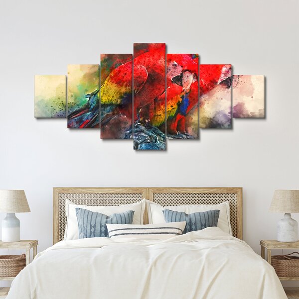 Obraz červených papoušků ara (210x100 cm)
