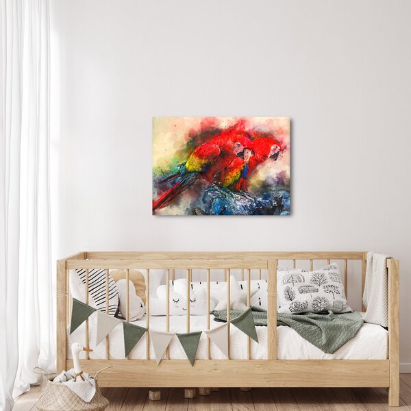 Obraz červených papoušků ara (70x50 cm)