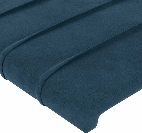 Čelo postele typu ušák tmavě modrá 203x23x118/128 cm samet 3118166
