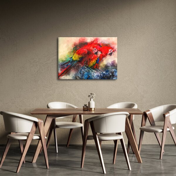 Obraz červených papoušků ara (70x50 cm)