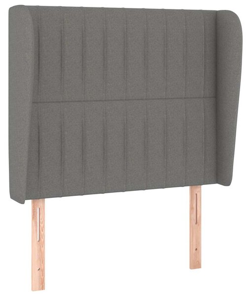 Čelo postele typu ušák tmavě šedé 93x23x118/128 cm textil 3118177