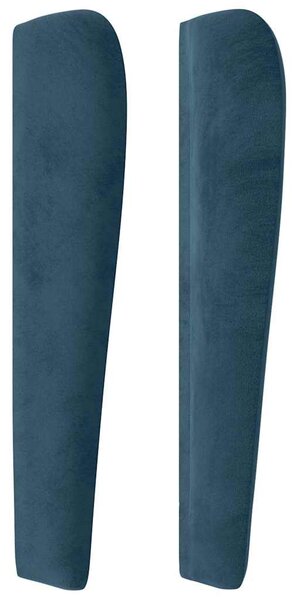 Čelo postele typu ušák tmavě modrá 203x23x118/128 cm samet 3118166