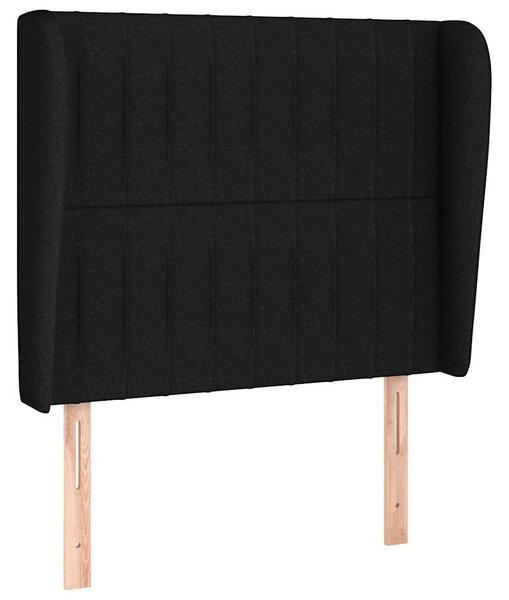 Čelo postele typu ušák černé 83 x 23 x 118/128 cm textil 3118170