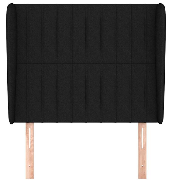 Čelo postele typu ušák černé 83 x 23 x 118/128 cm textil 3118170