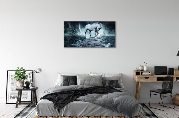 Obrazy na plátně Forest Unicorn moon 100x50 cm