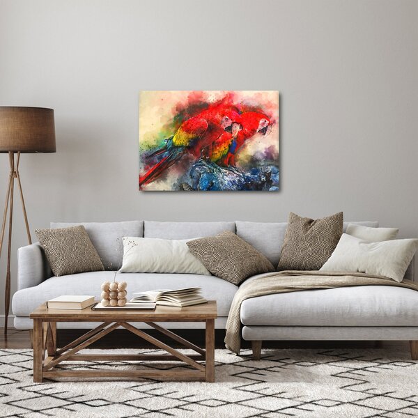 Obraz červených papoušků ara (70x50 cm)