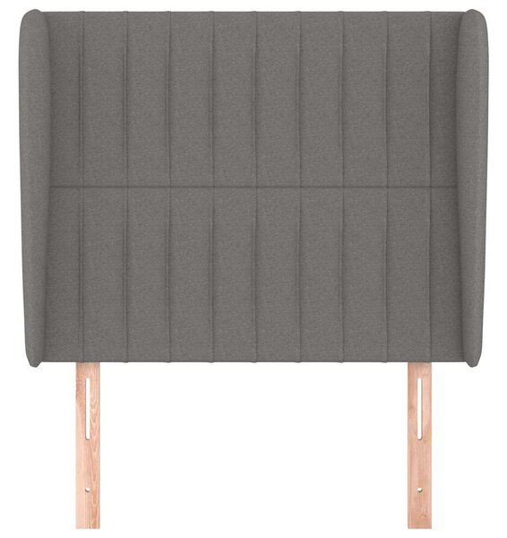 Čelo postele typu ušák tmavě šedé 93x23x118/128 cm textil 3118177