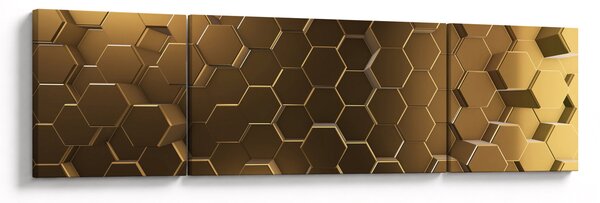 Obraz - Zlaté hexagony (170x50 cm)