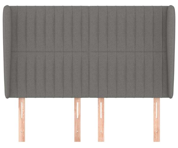 Čelo postele typu ušák tmavě šedé 147x23x118/128 cm textil 3118193