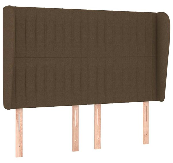 Čelo postele typu ušák tmavě hnědé 147x23x118/128 cm textil 3118195