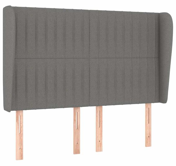 Čelo postele typu ušák tmavě šedé 147x23x118/128 cm textil 3118193