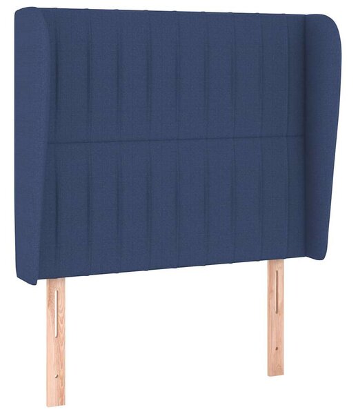Čelo postele typu ušák modré 83 x 23 x 118/128 cm textil 3118174