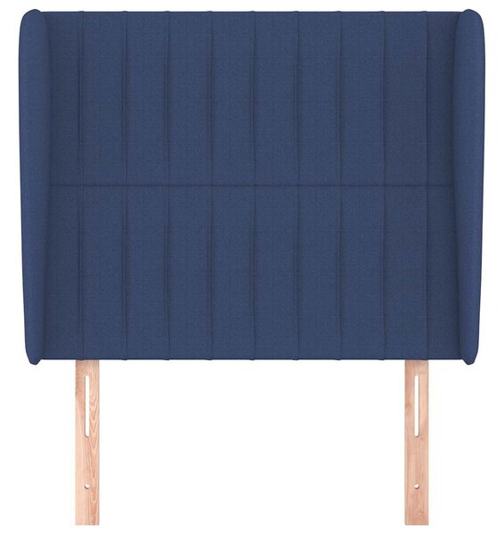 Čelo postele typu ušák modré 83 x 23 x 118/128 cm textil 3118174