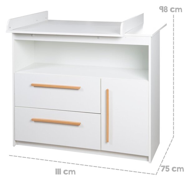 Bílá nízká dětská komoda 107x98 cm Lilo – Roba