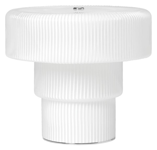 Skleněná stolní LED lampička Ripple White Large