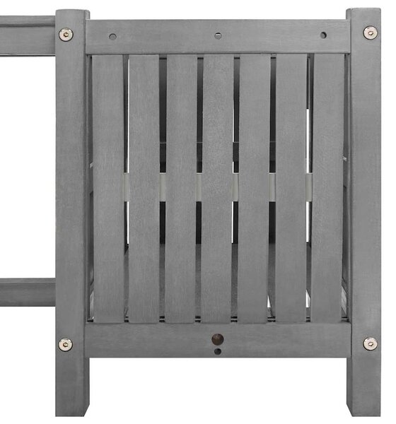 Zahradní lavice se 2 truhlíky 150 cm masivní akácie šedá 311823